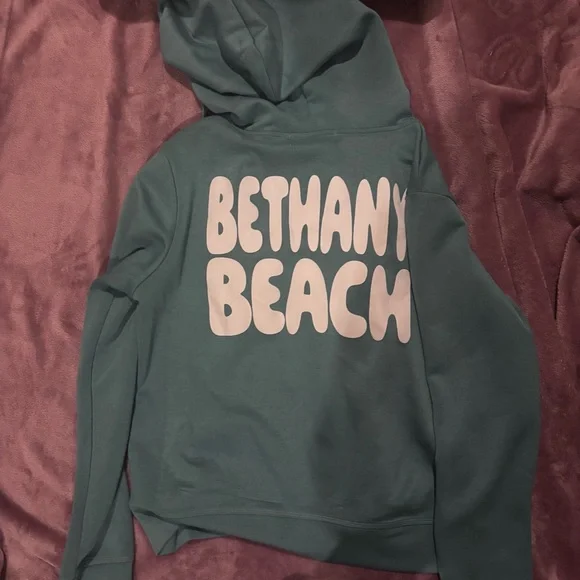 Ocean drive Bethany Beach light blue teal hoodie hooded jacket sweatshirt shore - Picture 2 of 3